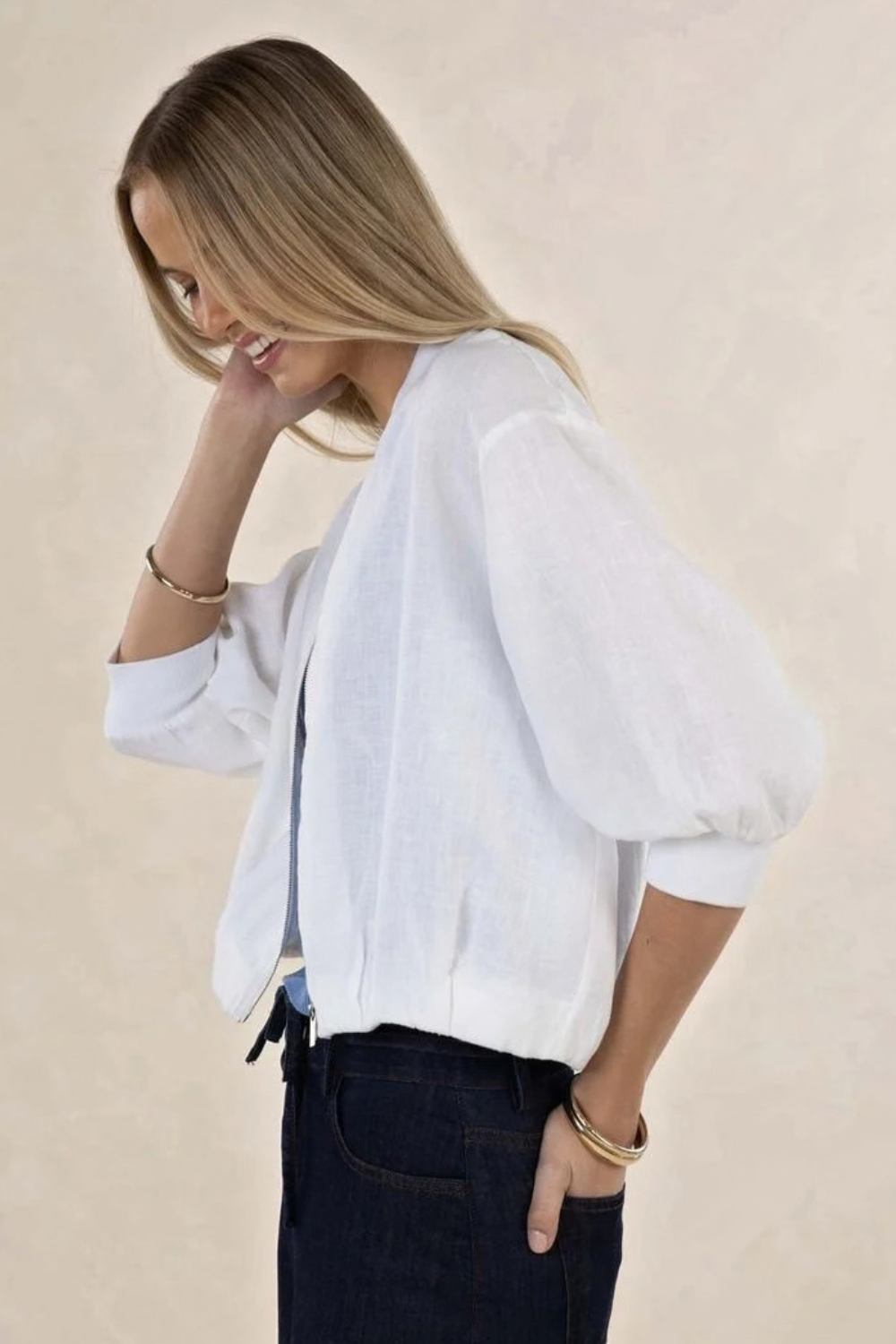 Arden Bomber Jacket | White