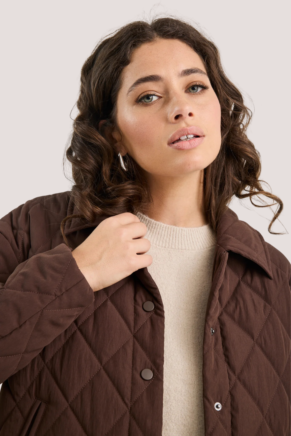 Absolute Chocolate Collared Quilted Jacket