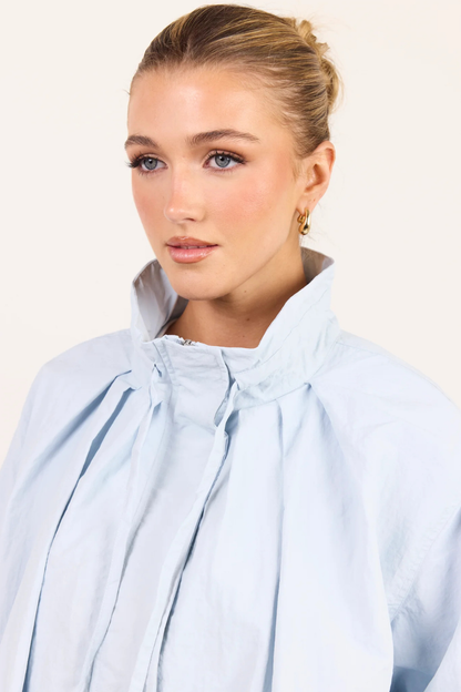 Element Ice Blue Drawstring Funnel Neck Bomber Jacket