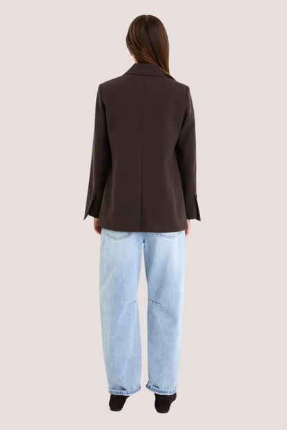 Diploma Dark Chocolate Two Button Vent Sleeve Blazer