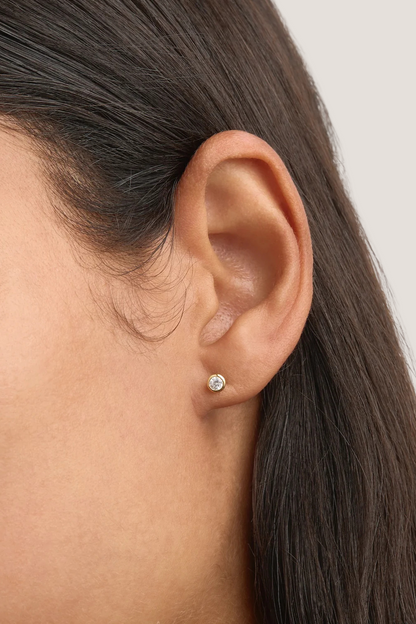 18k Gold Vermeil Radiant Crystal Stud Earrings