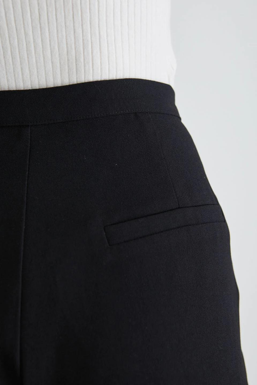 Best Life Black Soft Crepe Wide Leg Pant