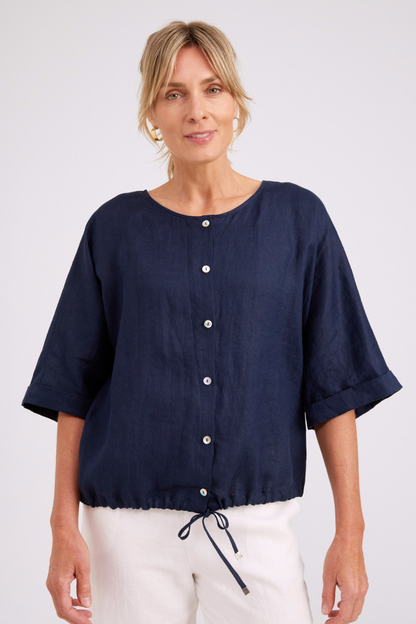 Studio Button Top/Jacket | Navy