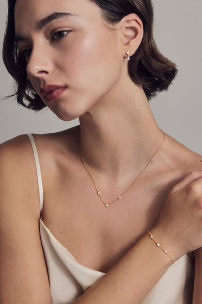 Heart & Pearl Bracelet | Gold