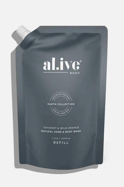 1 Ltr Wash Refill - Coconut & Wild Orange