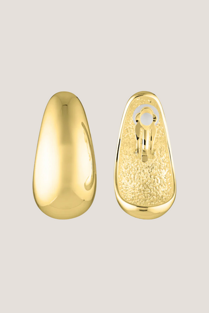 Blob Earrings Maxi  (Clip On)  | Gold