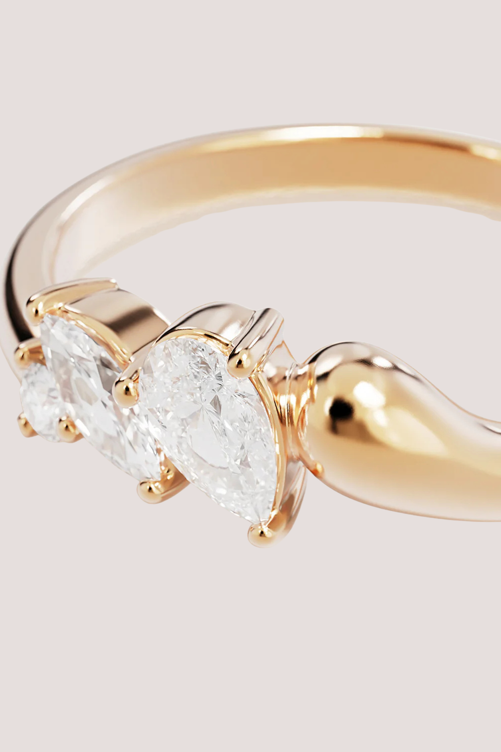 18k Gold Vermeil Crystal Wings Ring