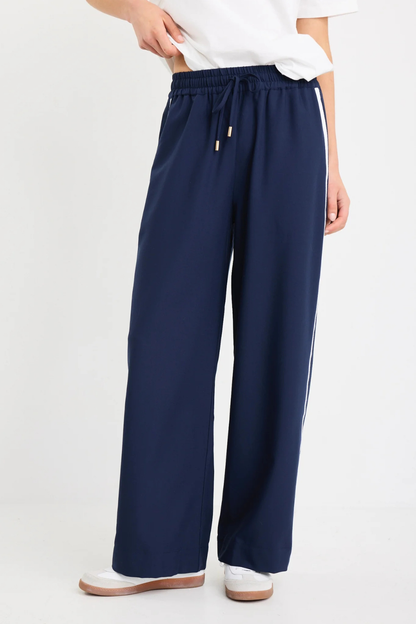 Townie Blue Side Stripe Elastic Waist Pants