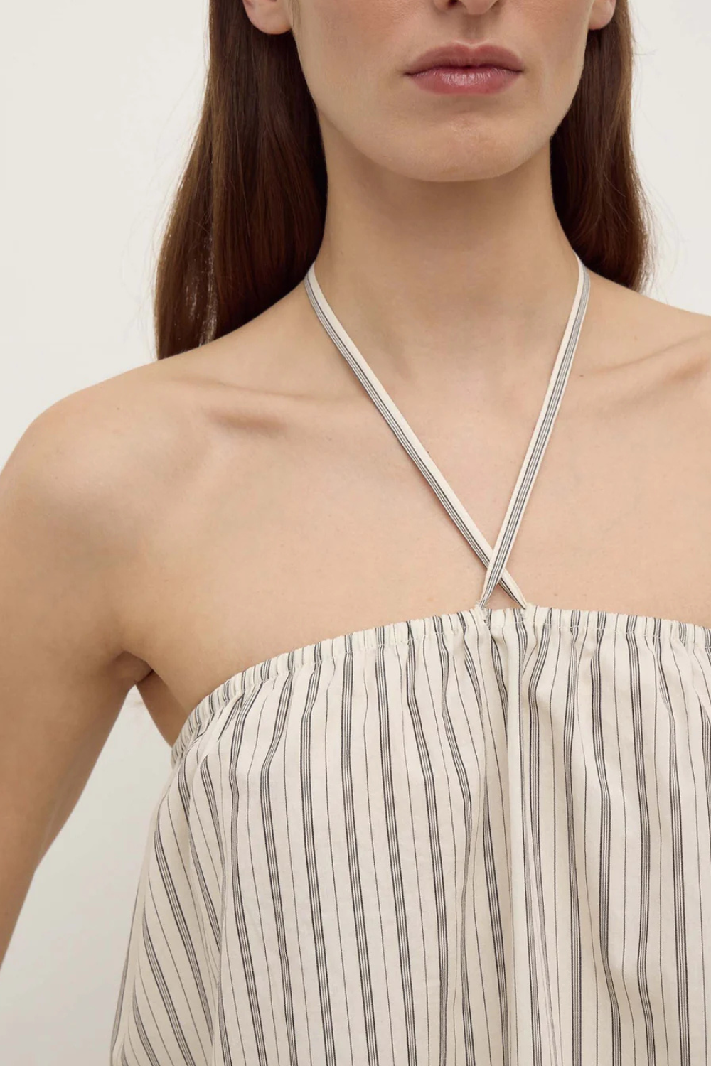 Ria Stripe Top | Cream/Smoke