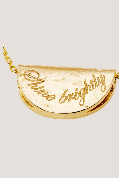 18k Gold Vermeil Lotus Birthstone Necklace - April - White Topaz