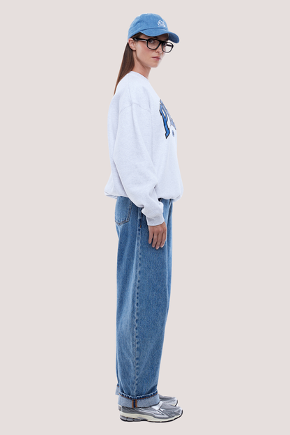 Pelly Collegiate Sweatshirt | White Marle