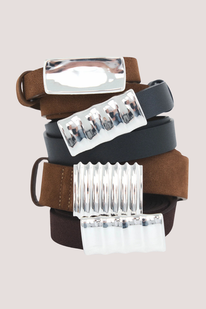 Plate Belt | Mocha Mousse/Silver