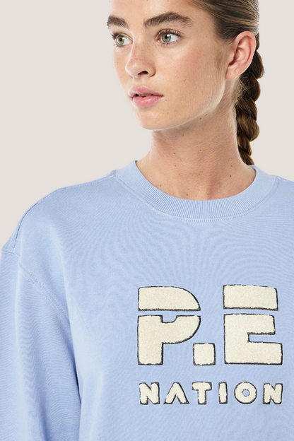 Heads Up Boucle Sweat | Dusty Blue