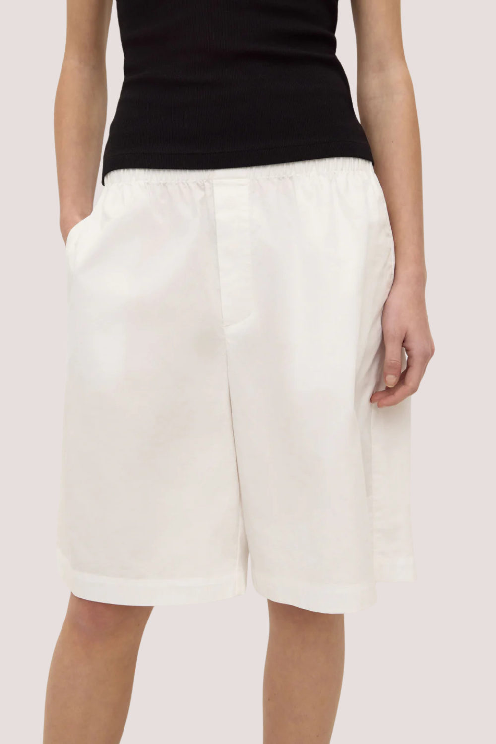 Riley Poplin Short | White