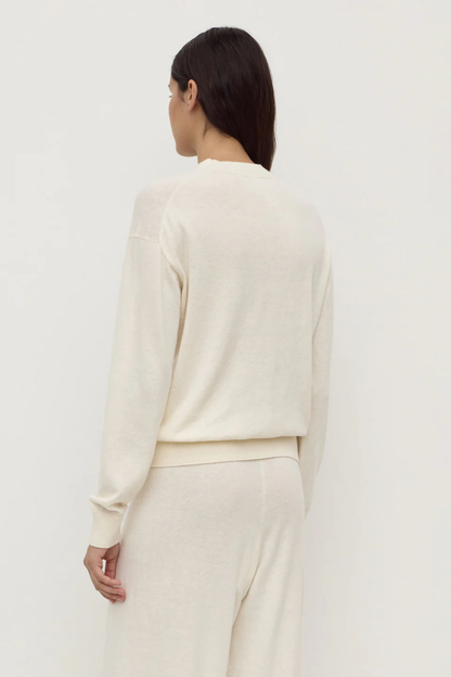 Cotton Cashmere Lounge Sweater | Cream