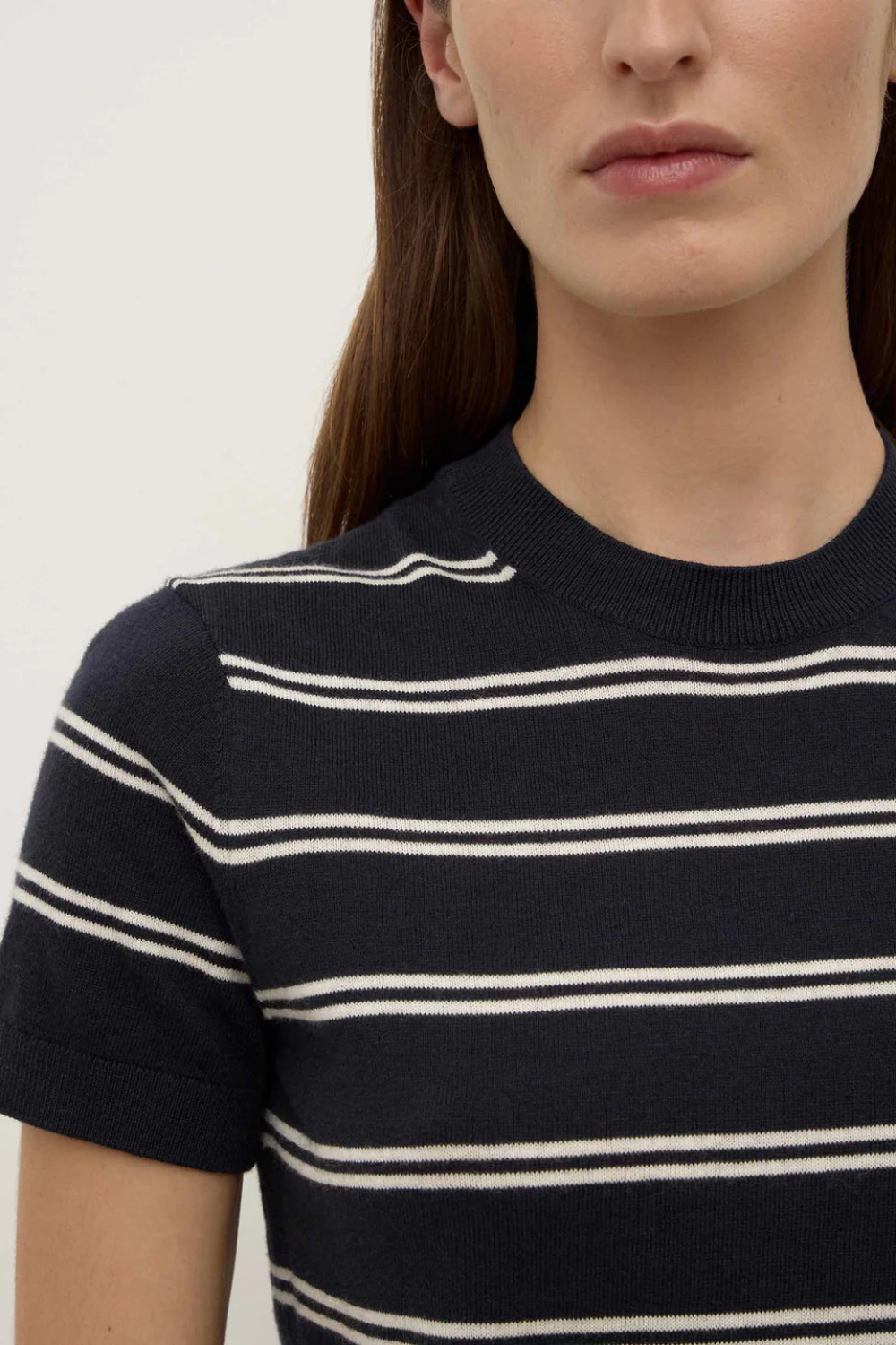 Cashmere Tee | True Navy/Cream