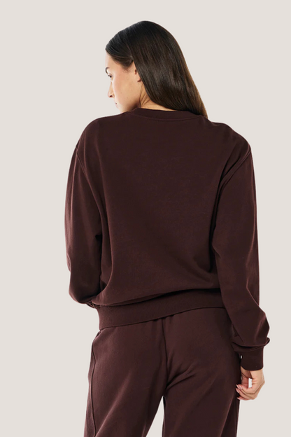 Heads Up Boucle Sweat | Mahogany