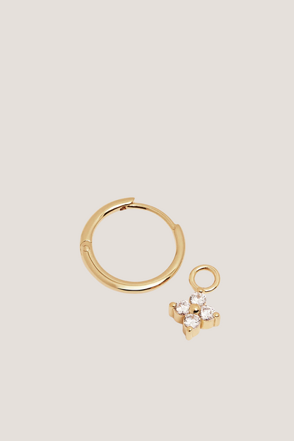18k Gold Vermeil Crystal Bloom Hoops