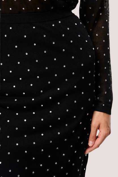 Celeste Knit Skirt | Black Crystal