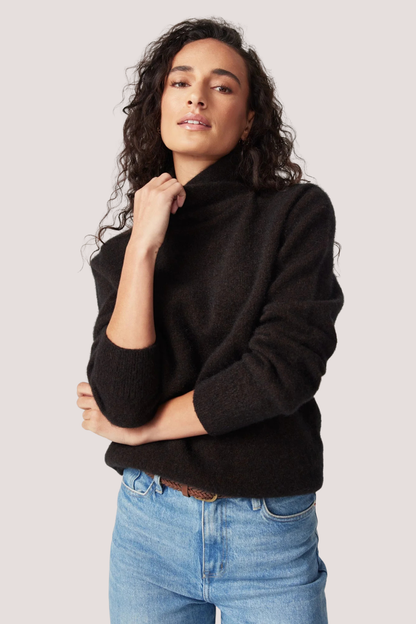 Cross Neck Sweater | Chocolate
