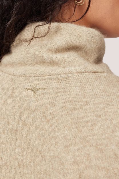 Cross Neck Sweater | Latte