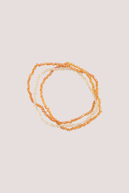Peach Beaded Set Of 3 Bracelets