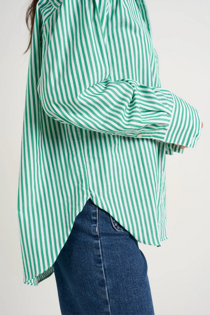 You Got This Green Stripe Poplin Oversized Shirt