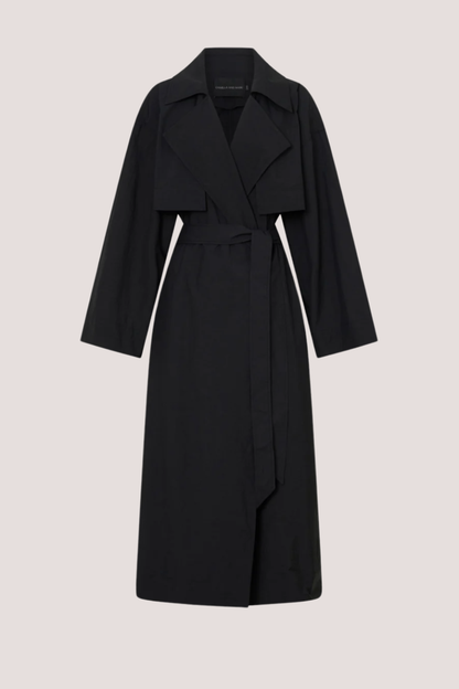Rhia Sheer Full Length Trench | Black