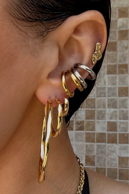 The Granada Hammered Hoops | Gold