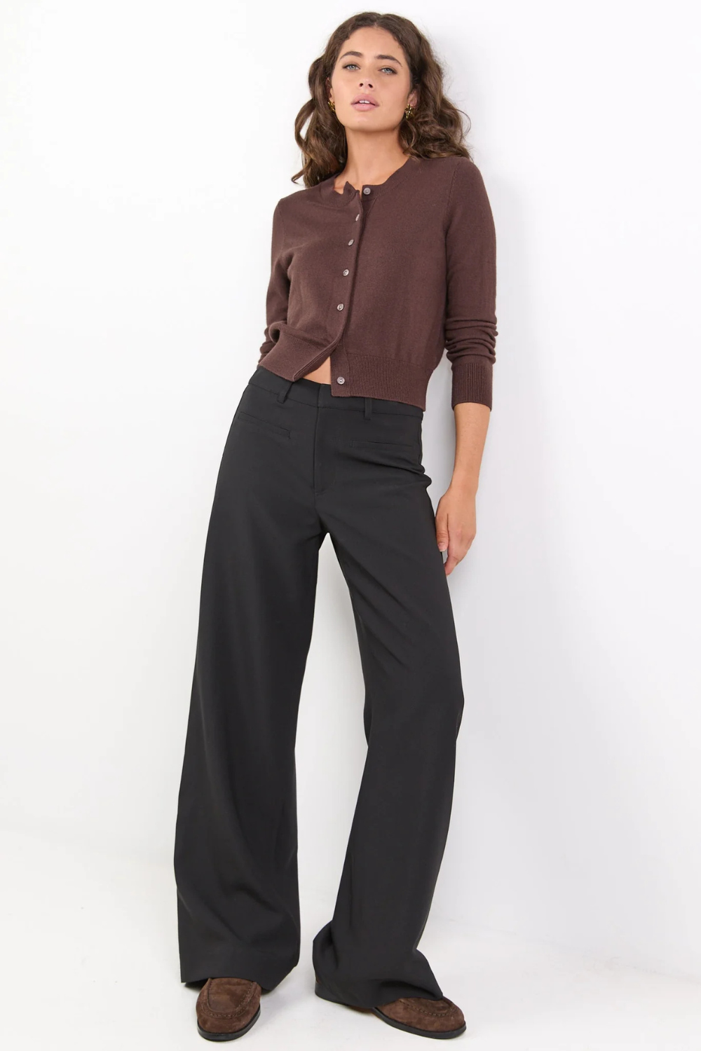 Fierce Black Low Rise Stretch Wide Pants