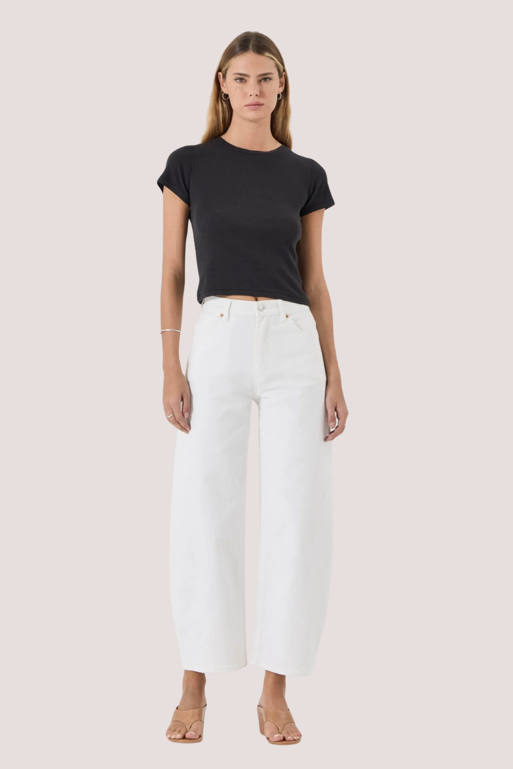 Gigi Barrel Jean | Vintage White