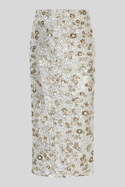 MSCH Magnolia HW Skirt EMB | Silver/T Coco