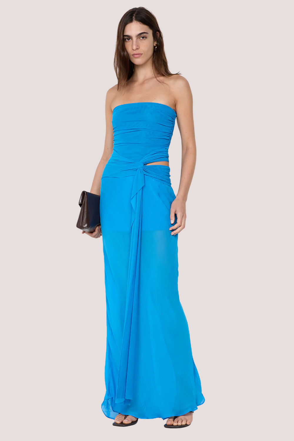 Jehnaya Strapless Maxi Dress | Aster Blue