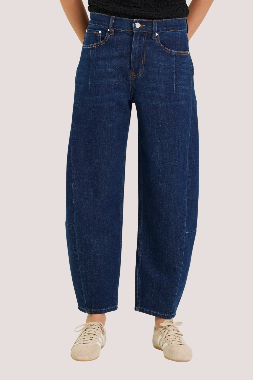 Graduate Dark Blue Stretch Barrel Jeans