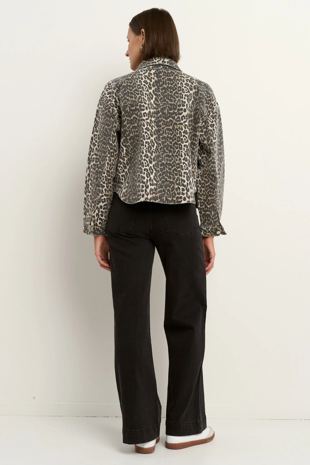 Echo Leopard Print Patch Pocket Denim Jacket