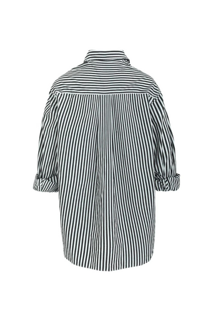 You Got This Black Stripe Poplin Oversized Shirt