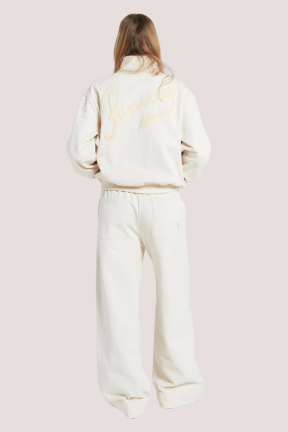 Runaway Scrawl Zip-Up Sweatshirt | Ecru