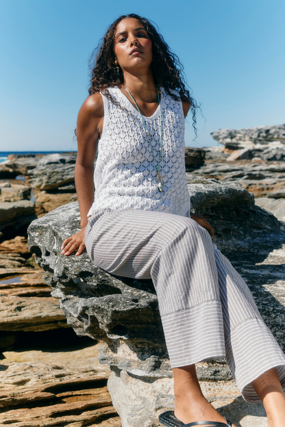 Mia Knit Top | White
