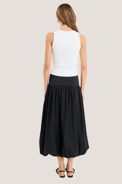 Intensity Black Bubble Midi Skirt