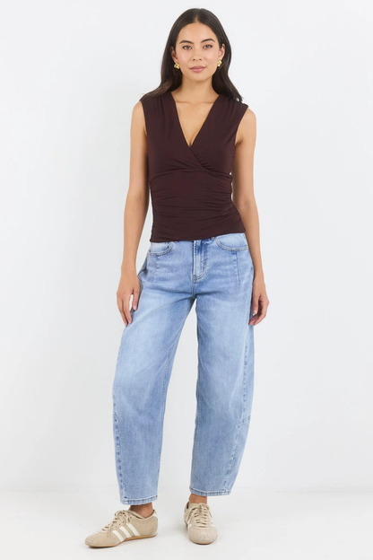Graduate Light Blue Stretch Barrel Jeans