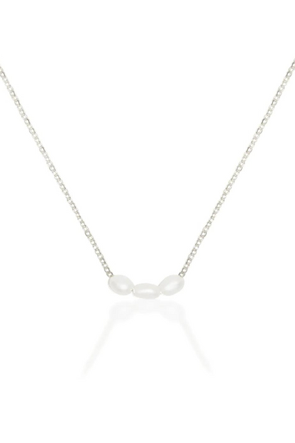 Mini Pearl Necklace | Silver