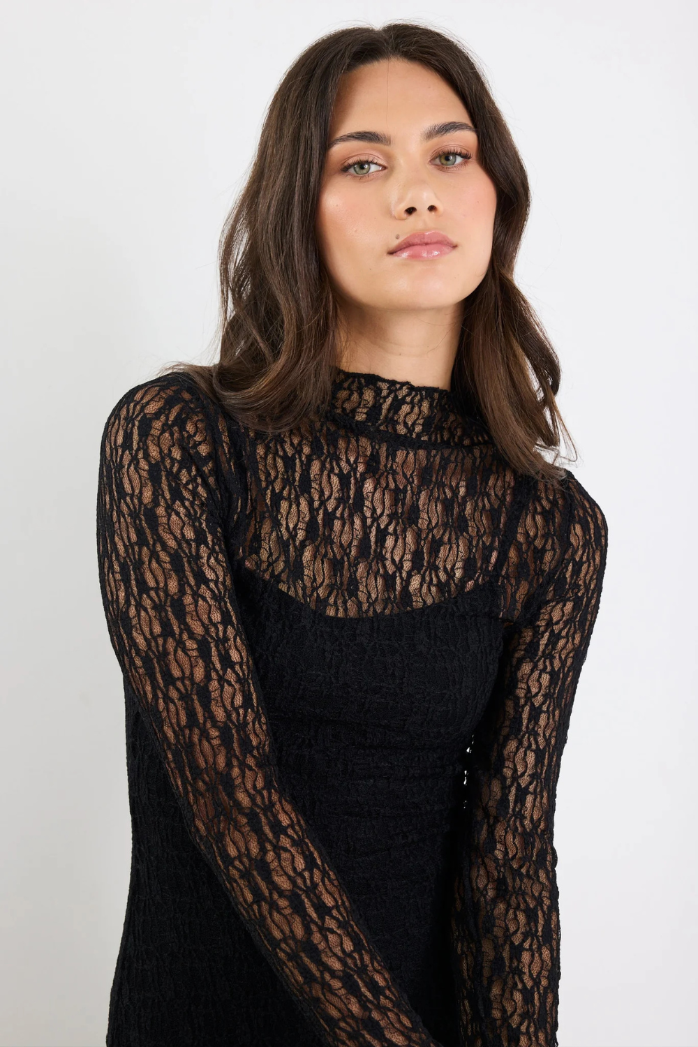 Keepsake Black Lace Long Sleeve Maxi Dress