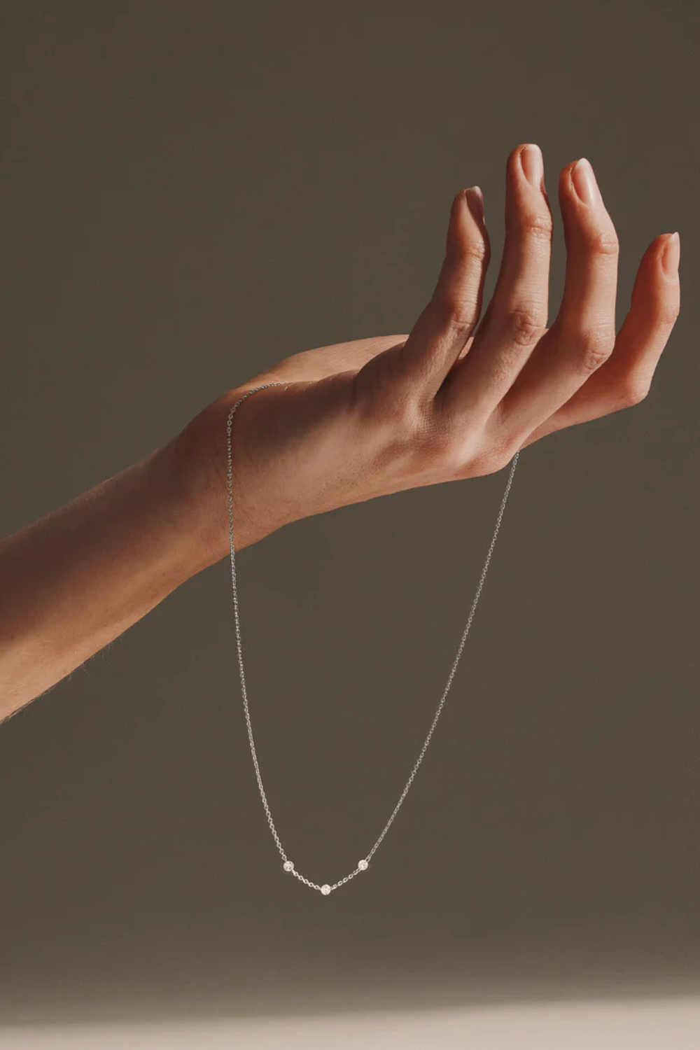 Floating Stone Necklace | Silver