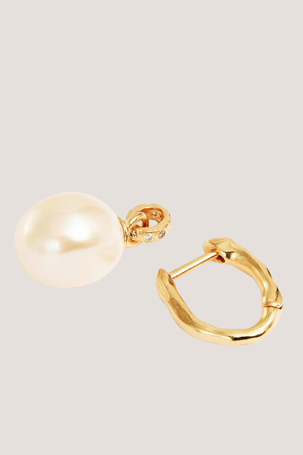 18k Gold Vermeil Embrace Stillness Pearl Hoops