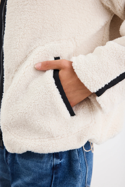 Chalet Taupe Sherpa Collared Jacket