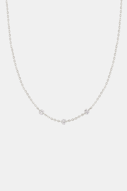 Floating Stone Necklace | Silver
