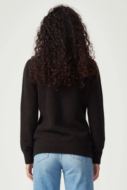 Cross Neck Sweater | Chocolate