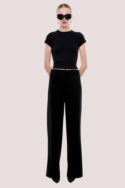 Alessa Relaxed Soft Jersey Pant | Black