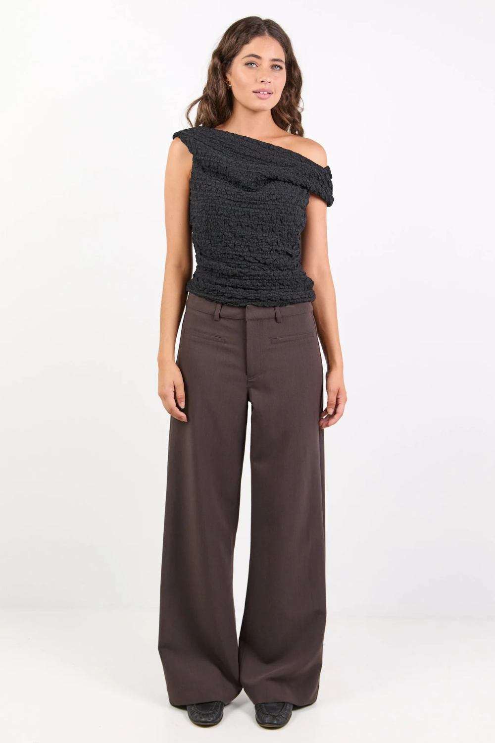 Fierce Chocolate Low Rise Stretch Wide Pants