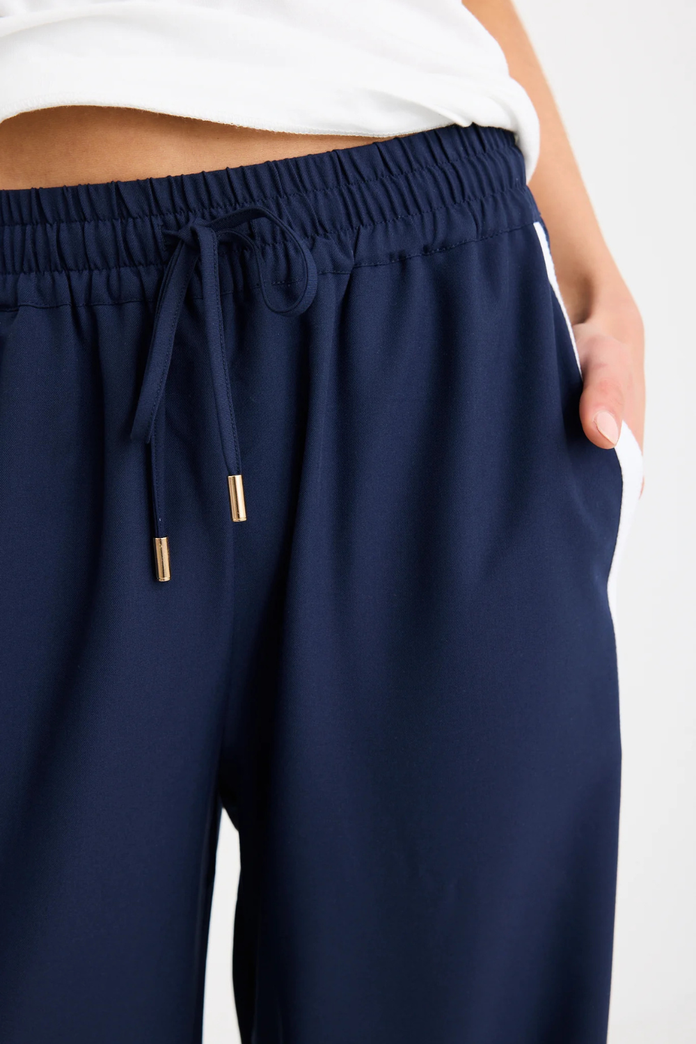 Townie Blue Side Stripe Elastic Waist Pants